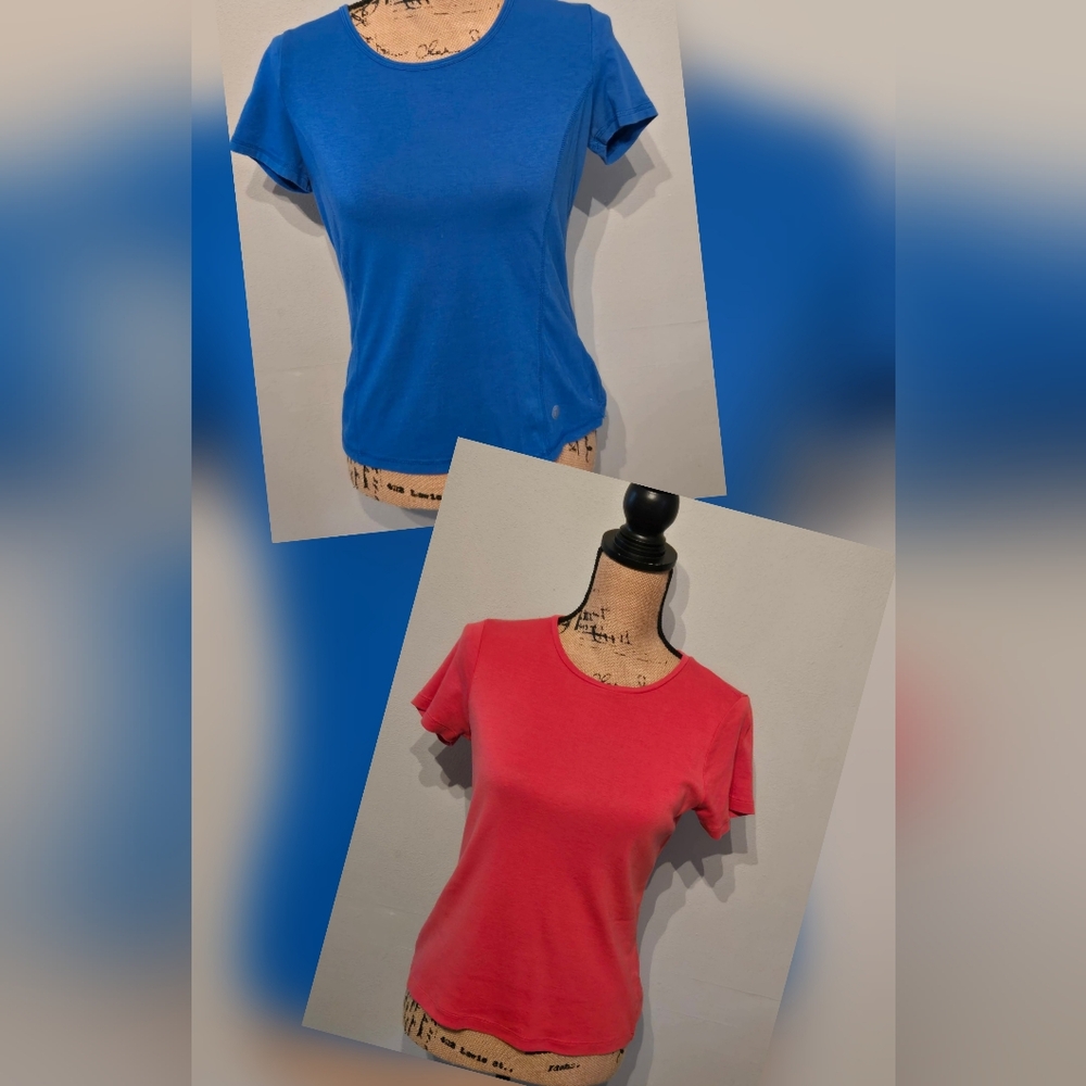 Two Talbots Short Sleeve Tees in Blue and Pink Size Mp